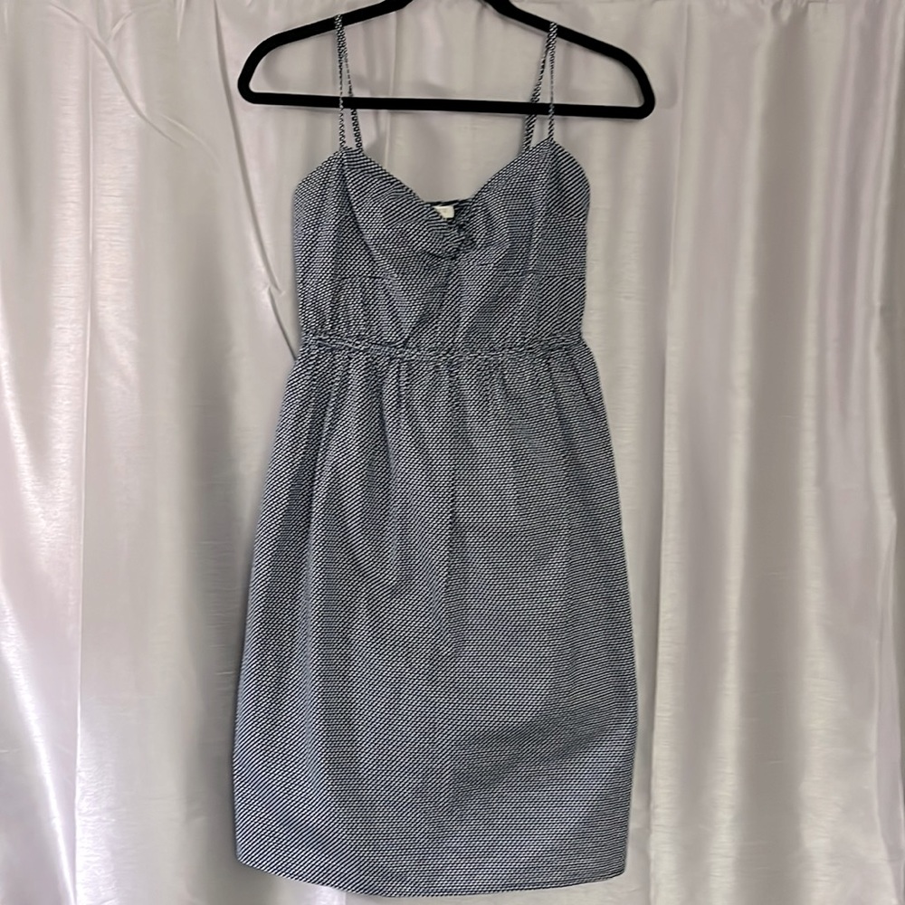J. Crew Blue & White Triangle Confetti Dress